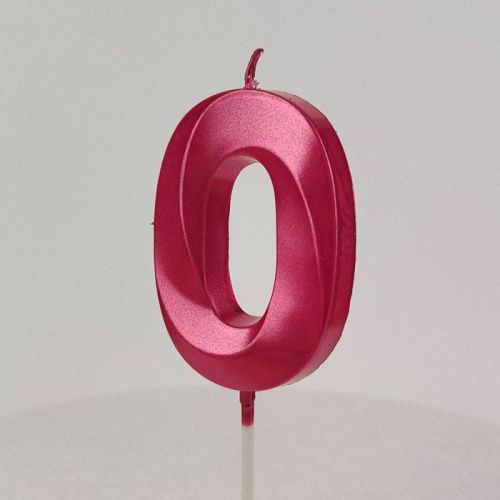 Свеча цифра "0", красная